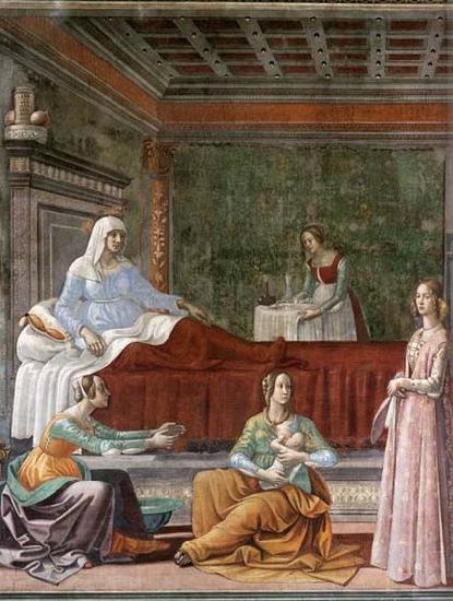 GHIRLANDAIO, Domenico Detail of Birth of St John the Baptist oil painting picture